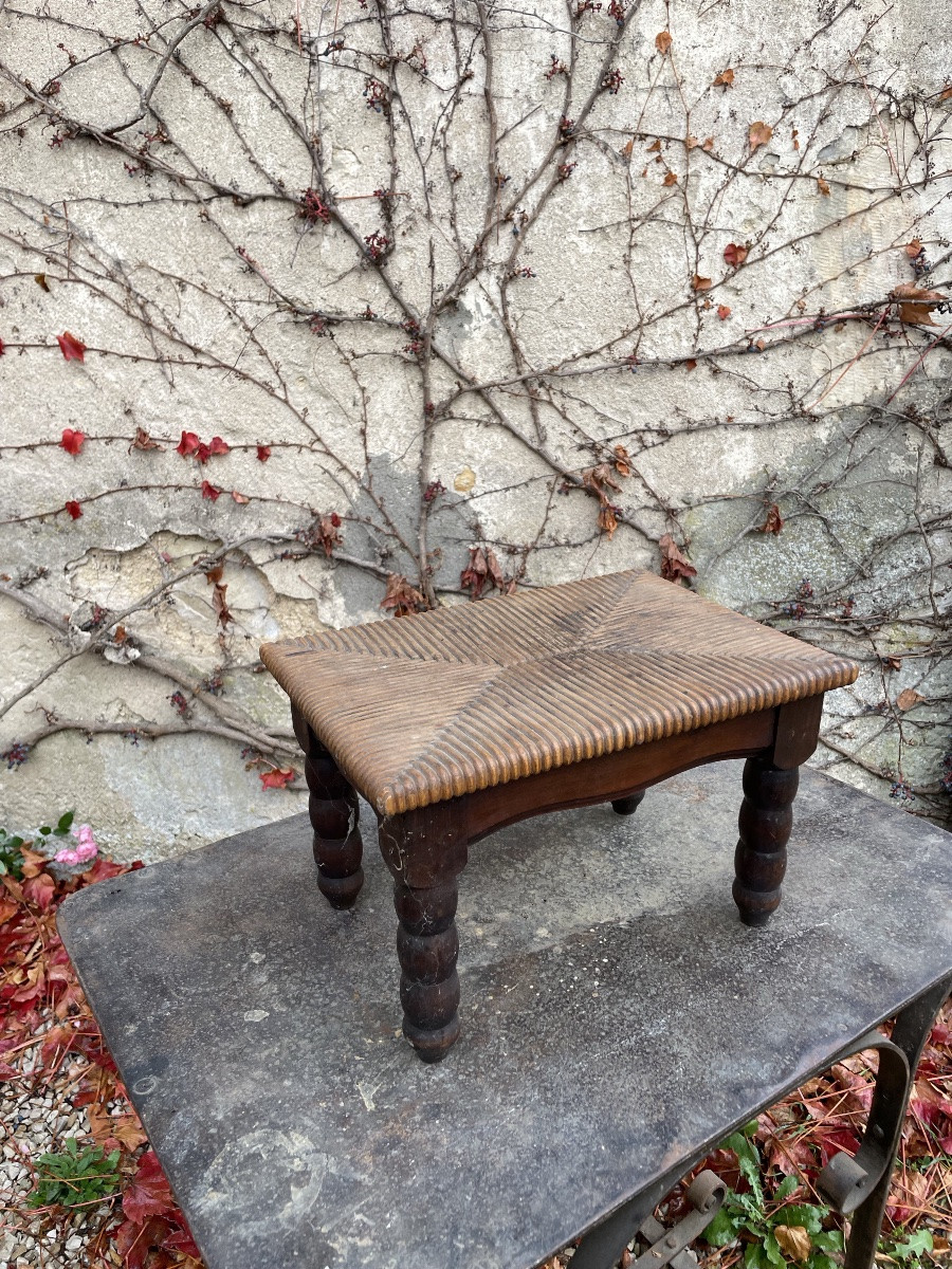 Tabouret en trompe l’œil à l’imitation du paillage -photo-3