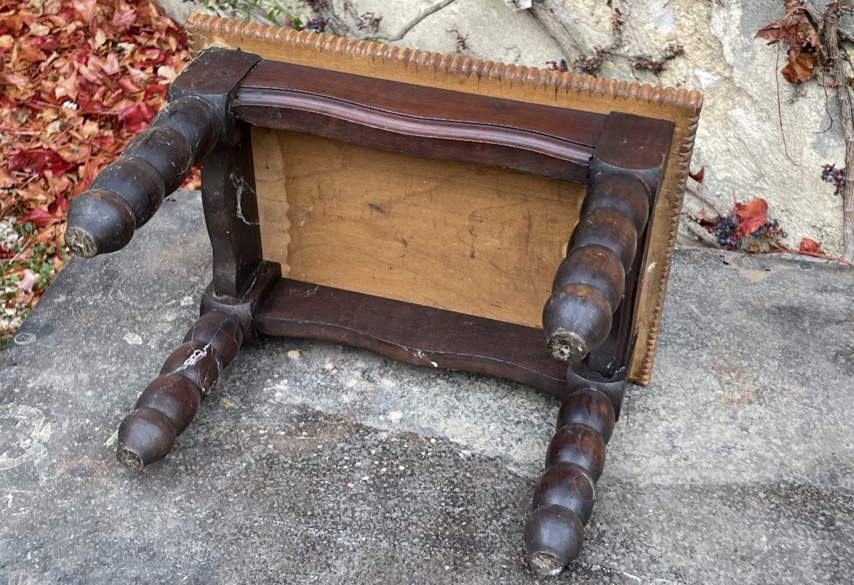 Tabouret en trompe l’œil à l’imitation du paillage -photo-4