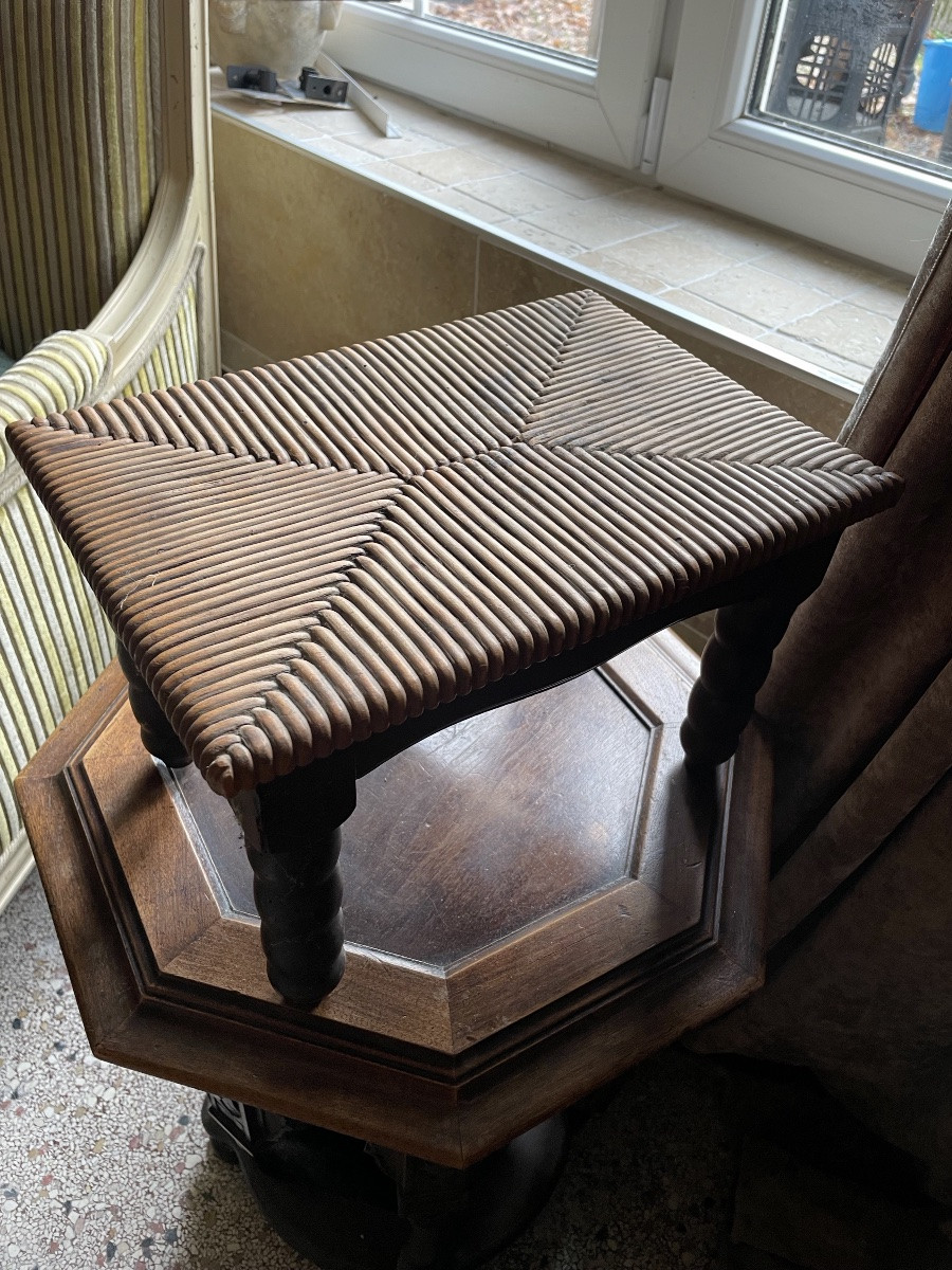 Tabouret en trompe l’œil à l’imitation du paillage -photo-5