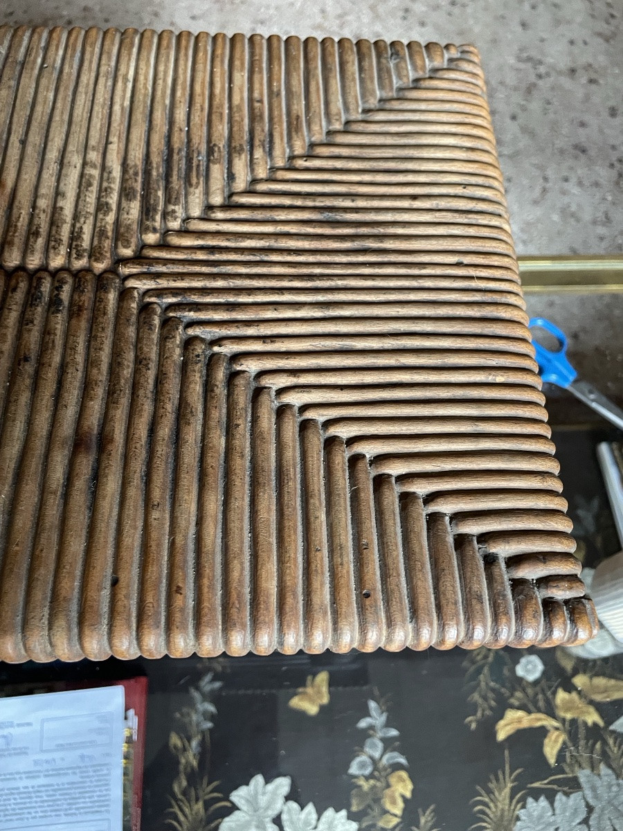 Tabouret en trompe l’œil à l’imitation du paillage -photo-8