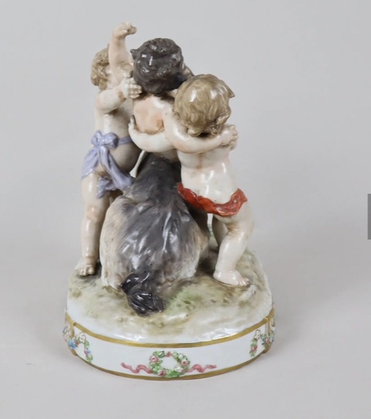 Porcelain Group Of Putti And The Goat Amalthea-photo-4
