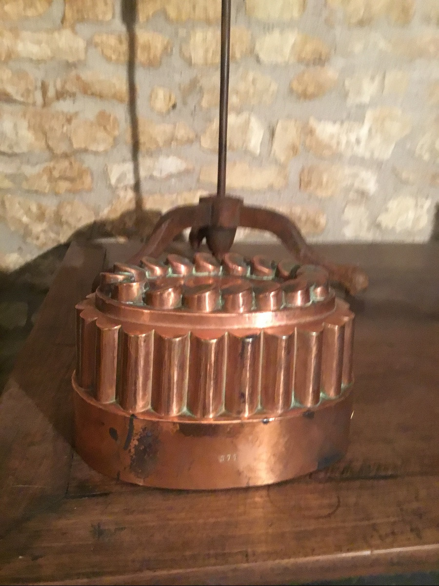 Moule à Charlotte ou Bavarrois en cuivre , XIXème -photo-3