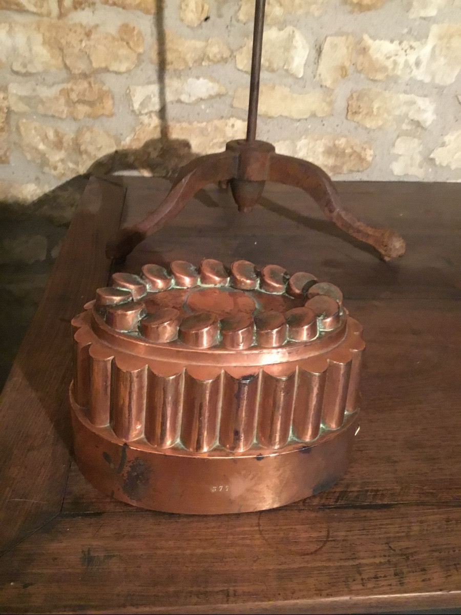 Moule à Charlotte ou Bavarrois en cuivre , XIXème -photo-4