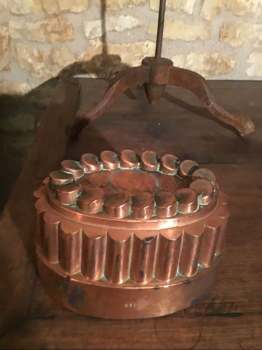 Moule à Charlotte ou Bavarrois en cuivre , XIXème -photo-1