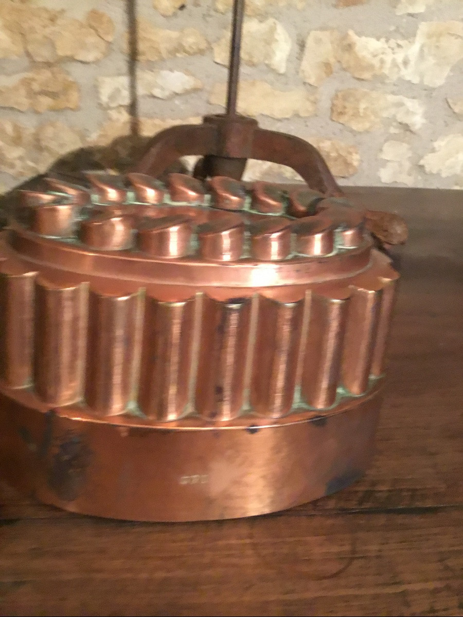 Moule à Charlotte ou Bavarrois en cuivre , XIXème -photo-2