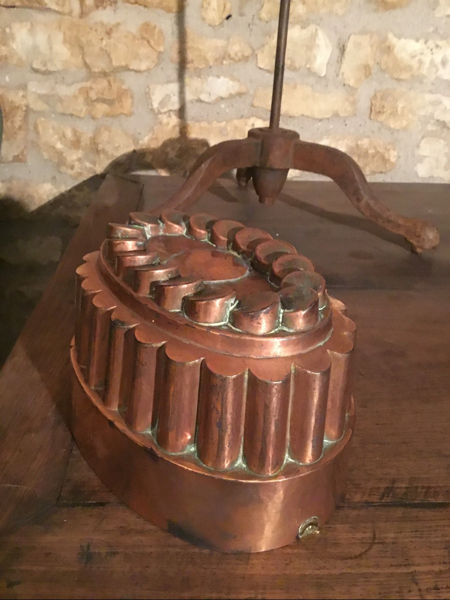 Moule à Charlotte ou Bavarrois en cuivre , XIXème -photo-3