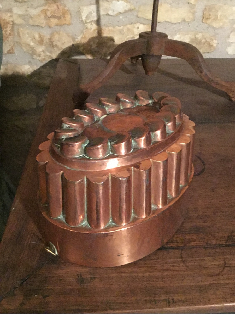 Moule à Charlotte ou Bavarrois en cuivre , XIXème -photo-4