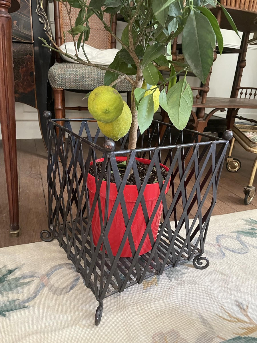 Jardinière en métal tressé-photo-4