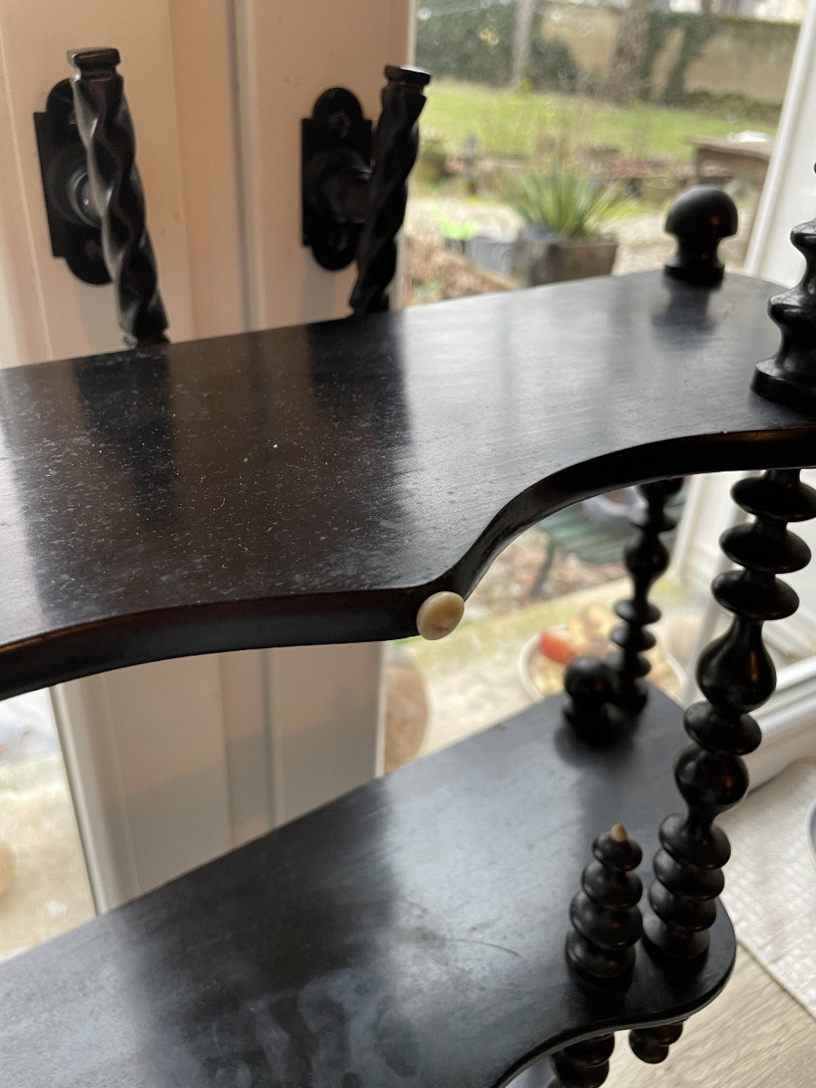 Napoleon III Shelf, Blackened Wood And Bone -photo-7