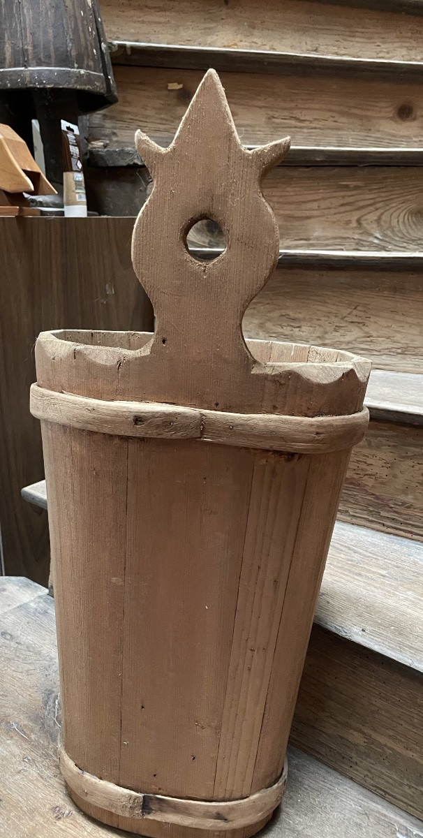 Art Populaire, porte parapluie en bois -photo-8