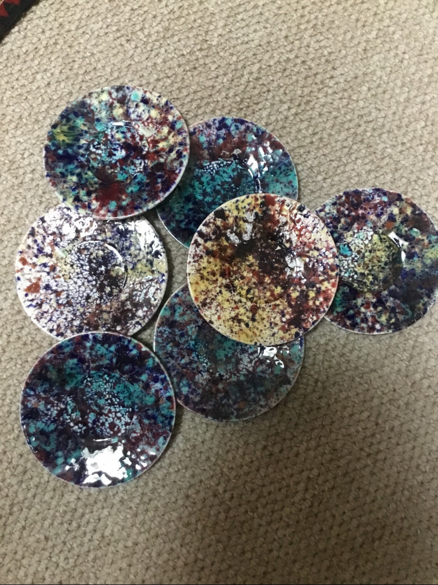 The Set Of 7 Enameled Bowls -photo-2