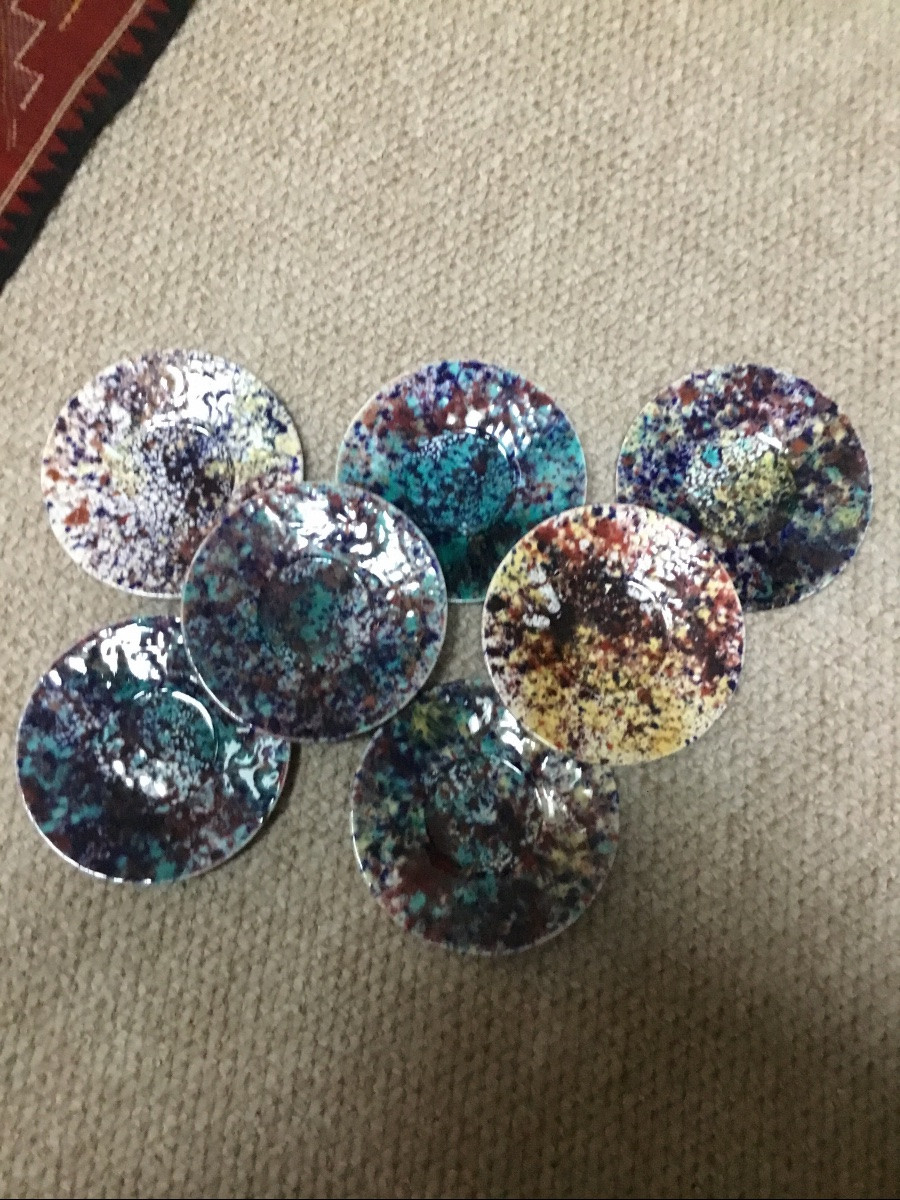 The Set Of 7 Enameled Bowls -photo-4