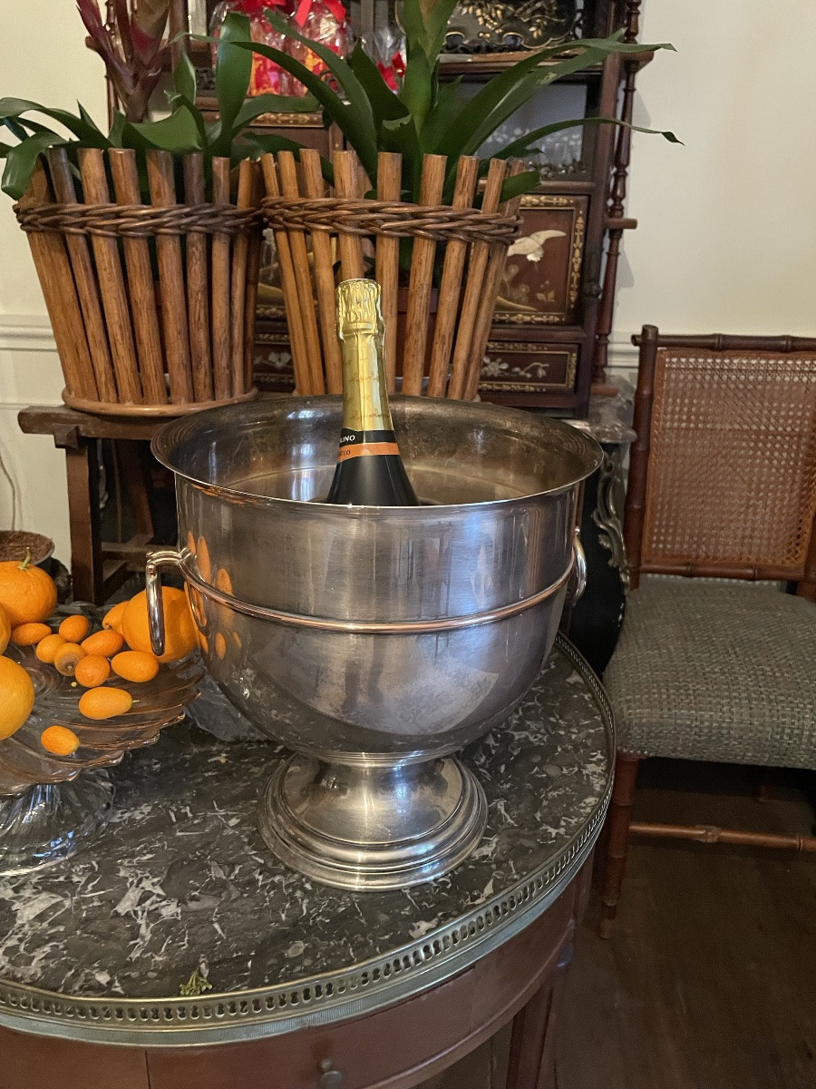 Rafraîchissoir en métal argenté -photo-1