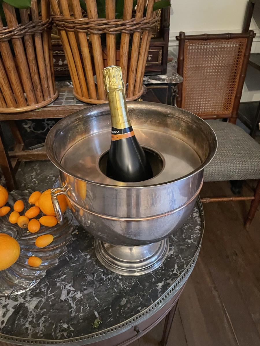 Rafraîchissoir en métal argenté -photo-2