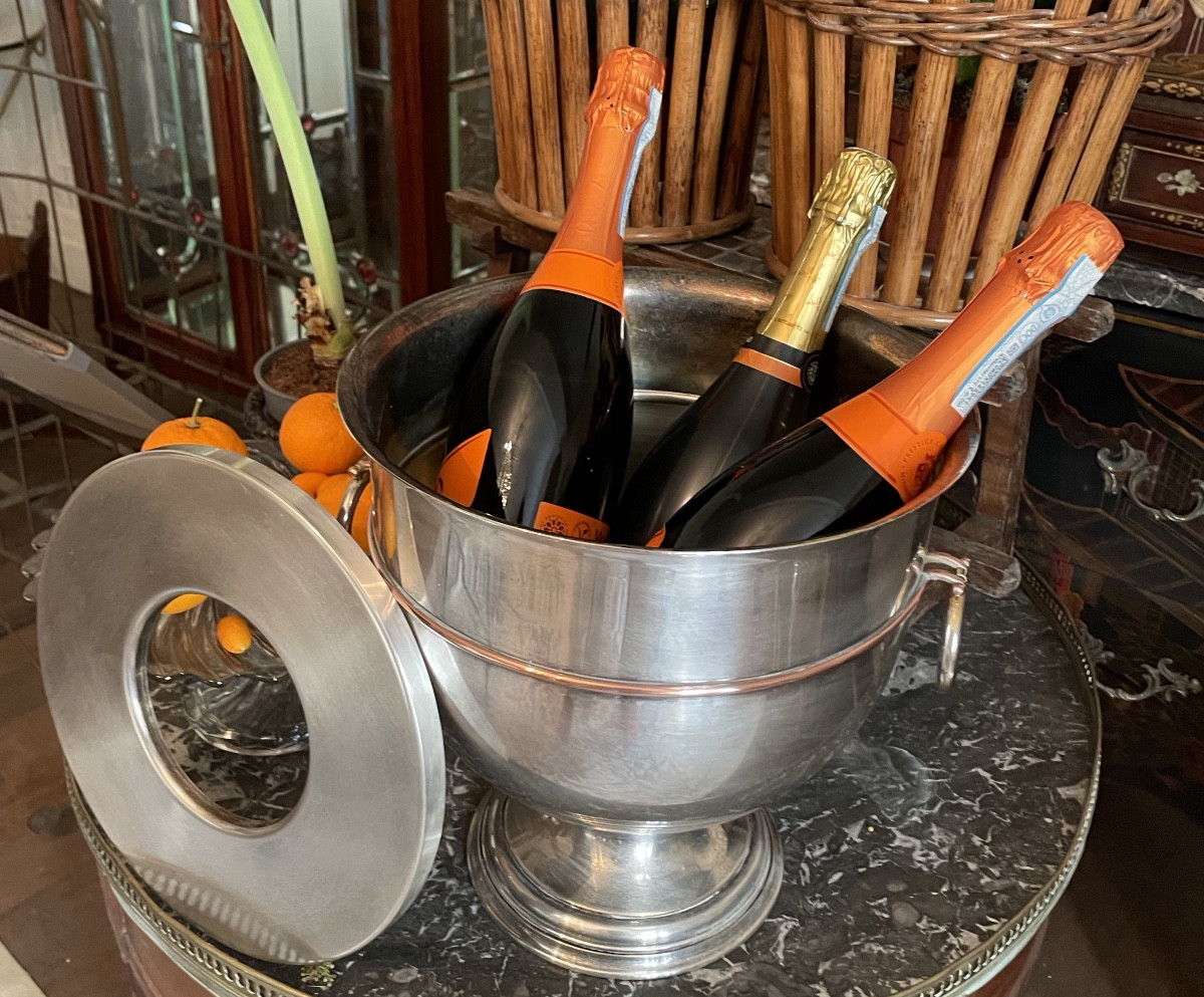 Rafraîchissoir en métal argenté 