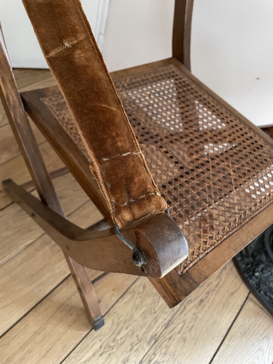 Chaise pliante de style colonial en bambou -photo-3