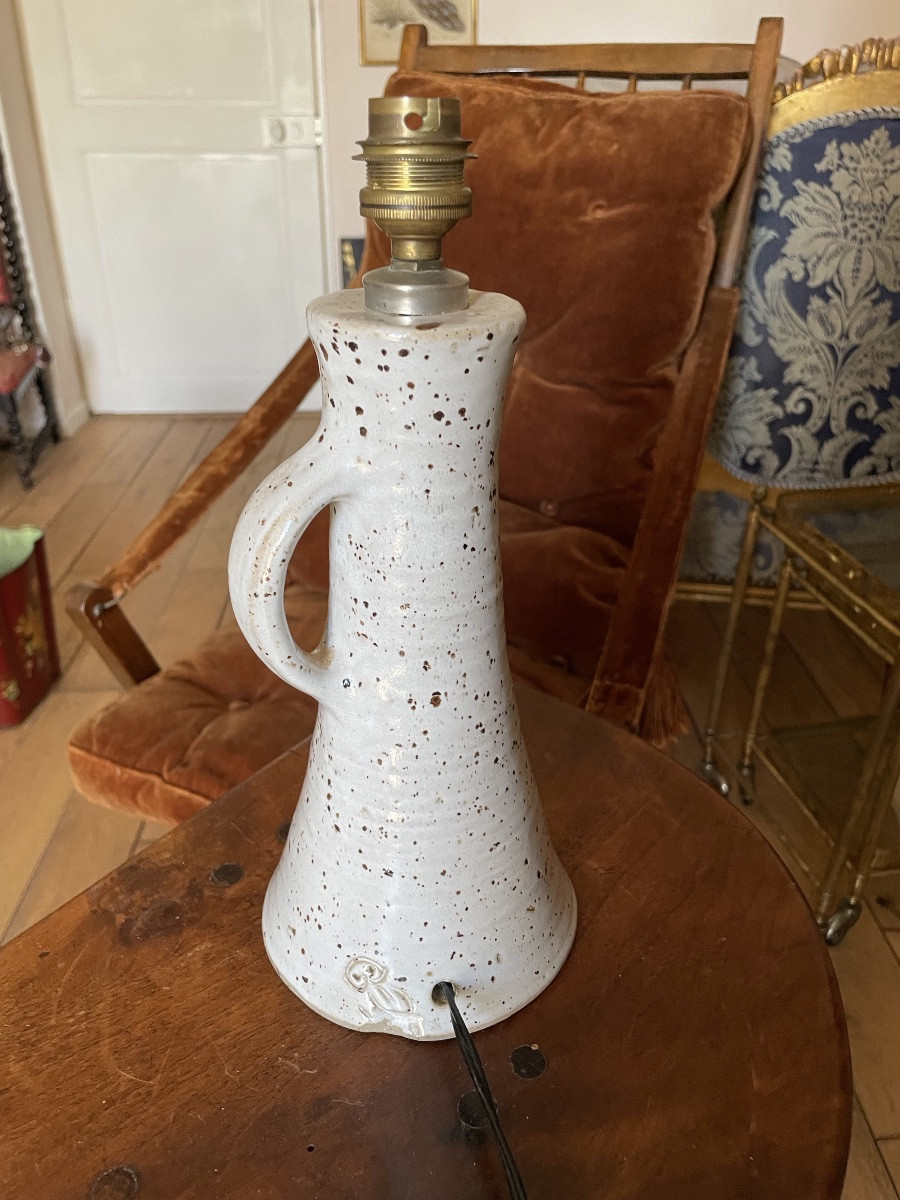 Lampe terre cuite de Norbert Pierlot signature Chouette -photo-2