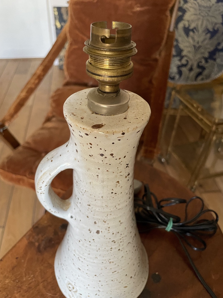 Lampe terre cuite de Norbert Pierlot signature Chouette -photo-3