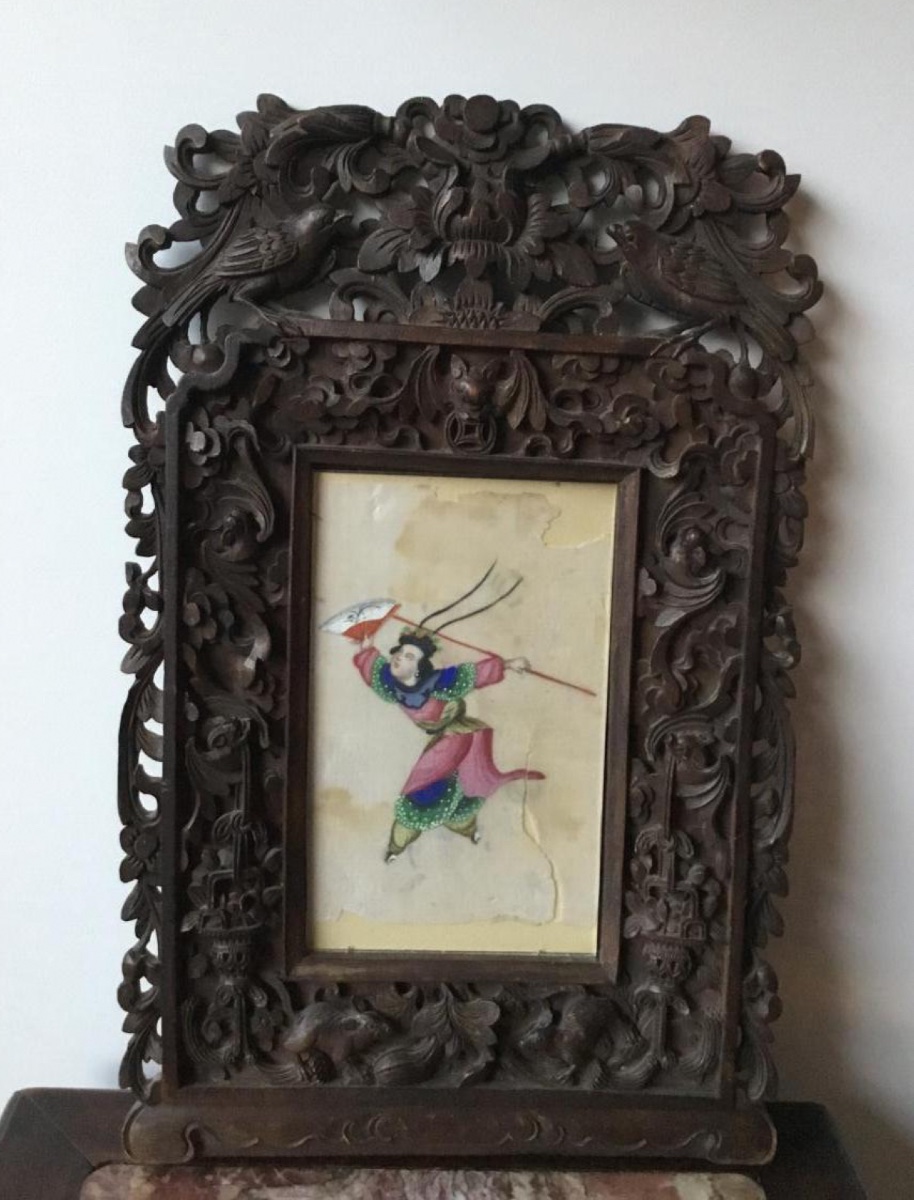 Carved Frame Of Birds, Animals And Flowers, China, 19th Century -photo-2