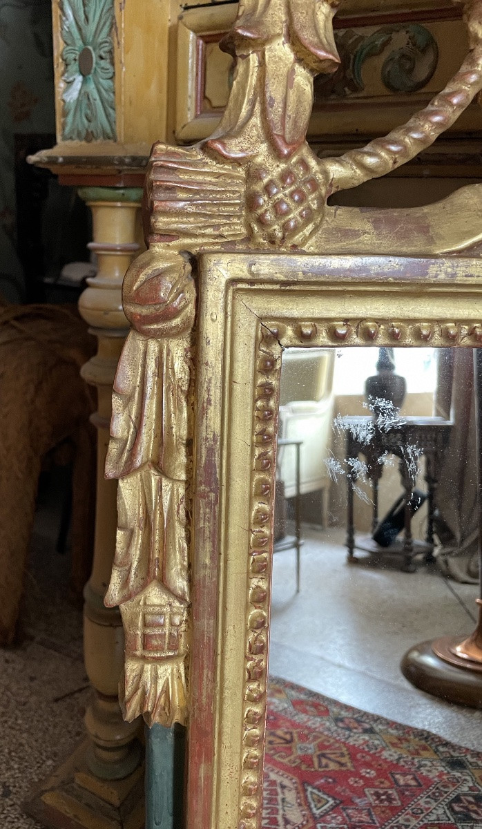 Miroir Louis XVI en bois doré-photo-6