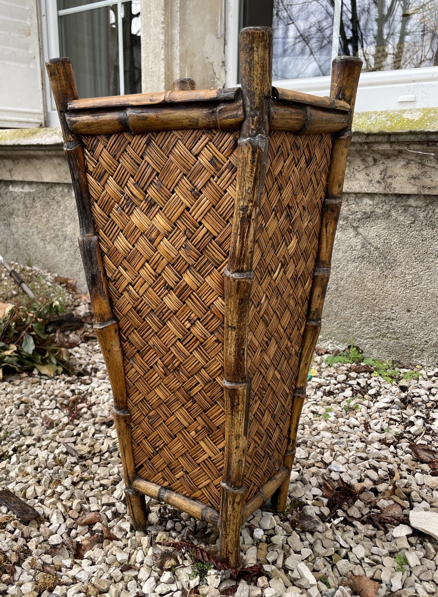 Bamboo And Woven Wicker Umbrella Stand -photo-6