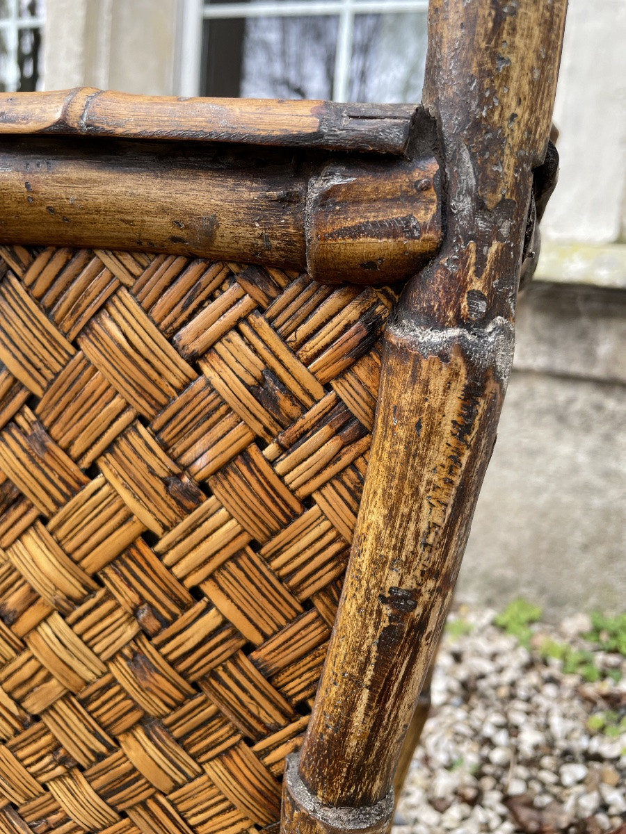 Bamboo And Woven Wicker Umbrella Stand -photo-8