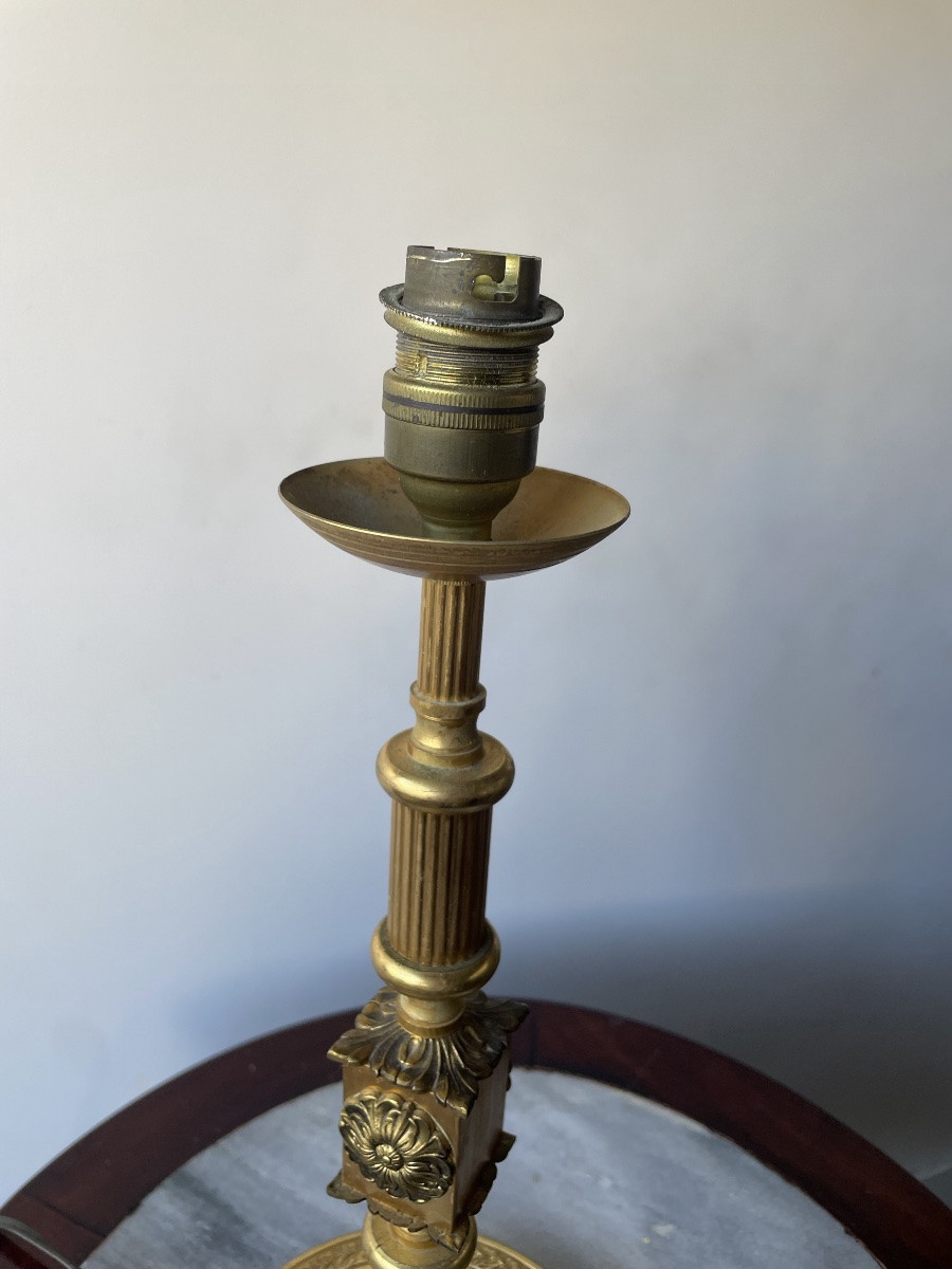 Restoration Style Gilt Bronze Lamp Base  -photo-2