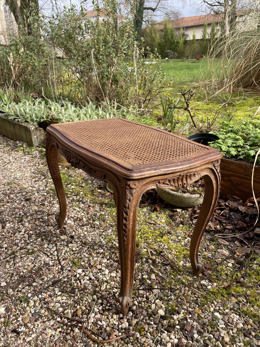 Petit banc canné de style Louis XV-photo-1