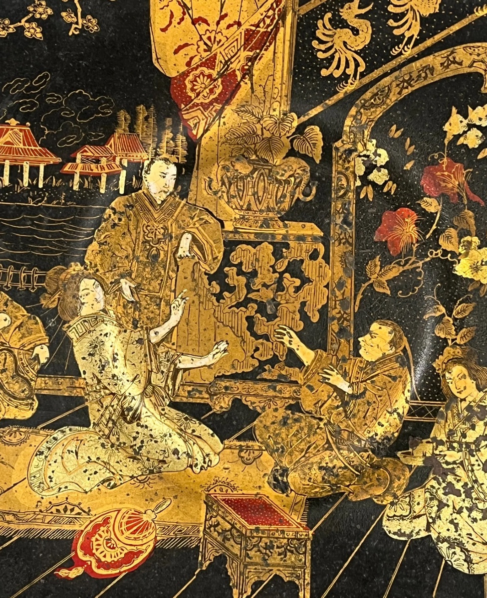 Two Papier-mâché Multi-lobed Bowls With Japanese Decoration-photo-3