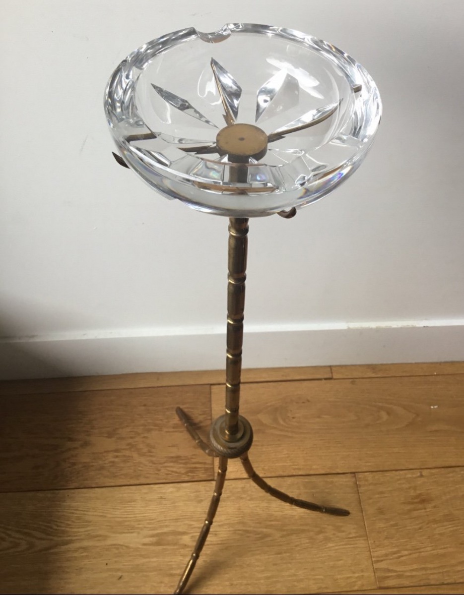 CENDRIER Vide Poche  SUR PIED BACCARAT PIÉTEMENT BAMBOU (5 dispo)-photo-2