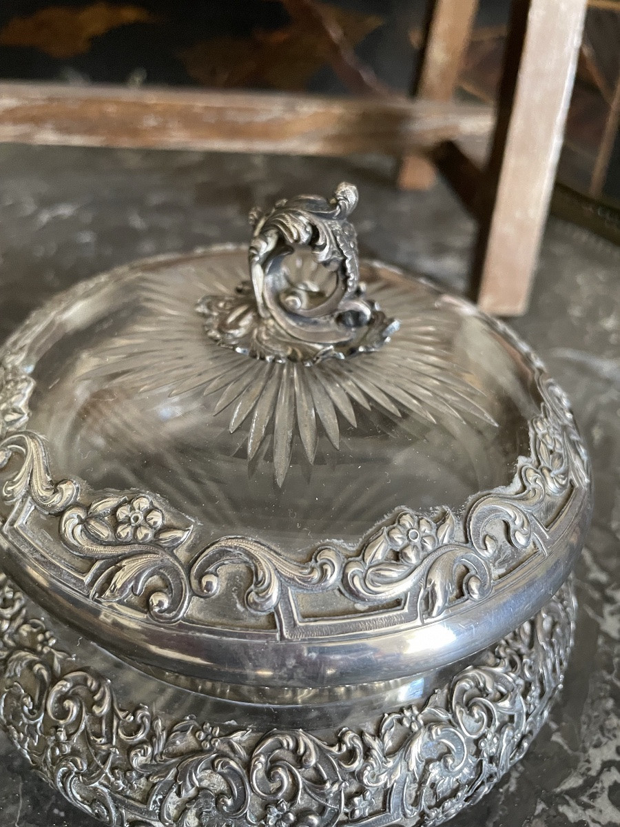 Bonbonniere argent et cristal Baccarat -photo-3