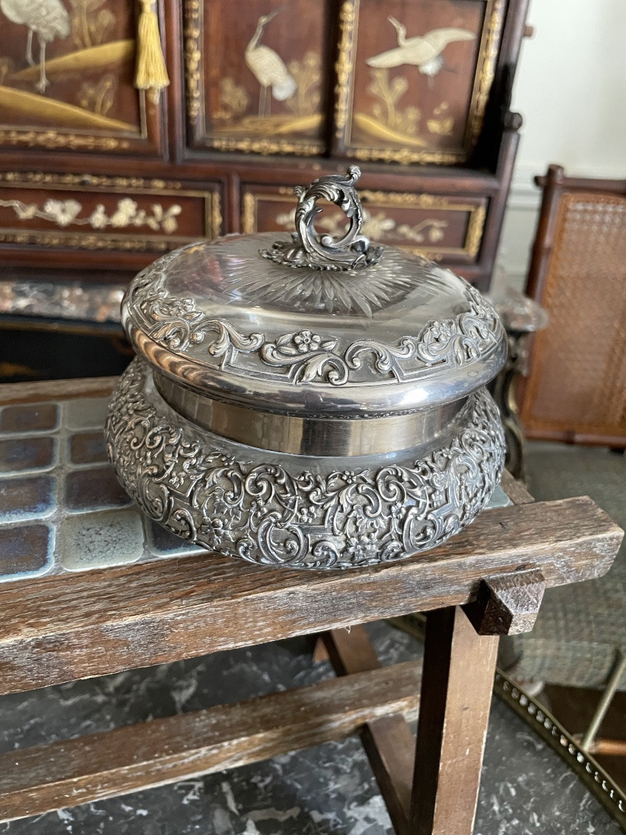 Bonbonniere argent et cristal Baccarat -photo-4