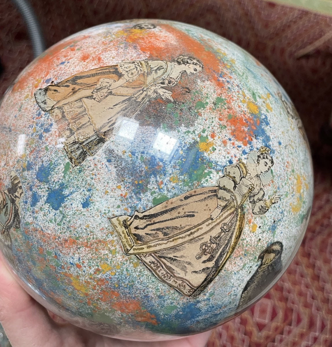 XIXth Century Bowl With Perruce Decorated With Birds In Glass Eglomise-photo-3