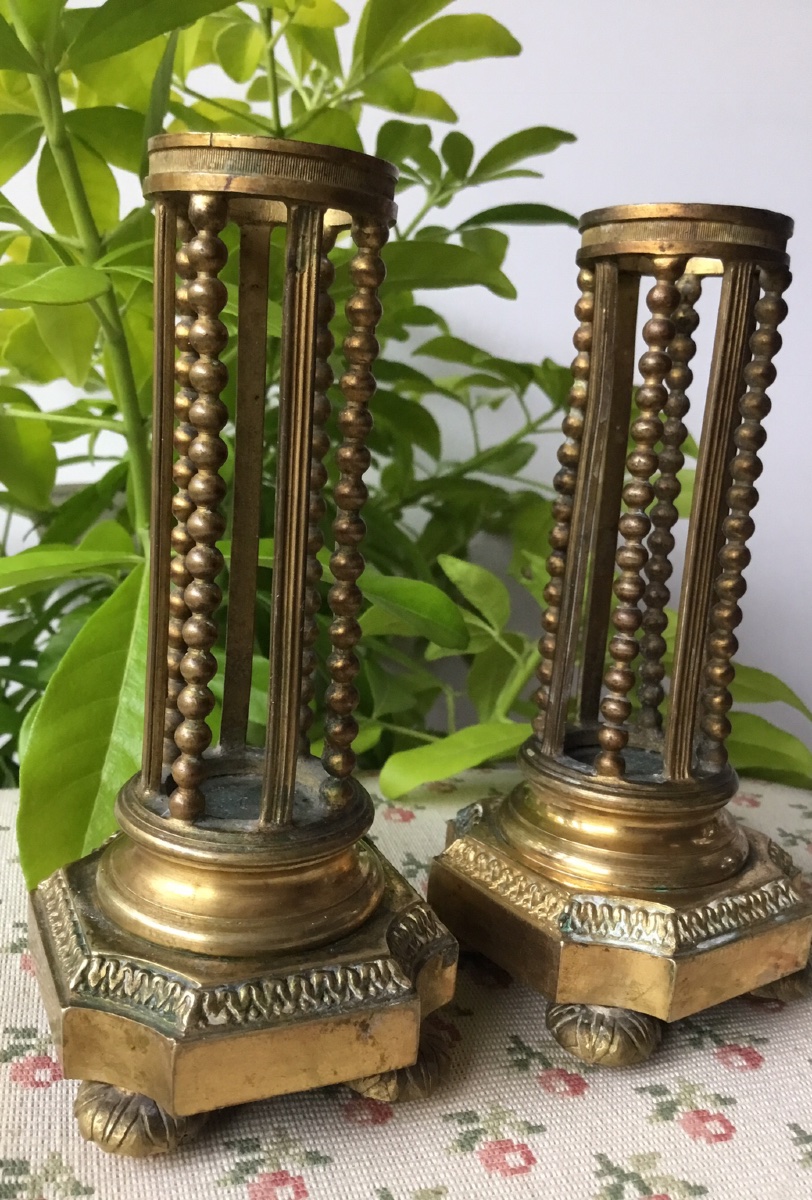 The Pair Of Small Louis XVI Style Openwork Torches-photo-2