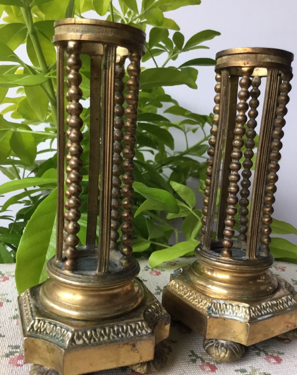 The Pair Of Small Louis XVI Style Openwork Torches