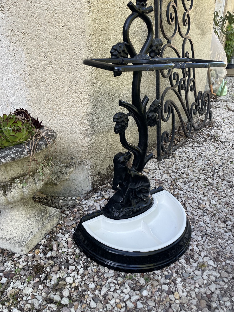 Enameled Cast Iron Umbrella Stand Dog XXeme-photo-2