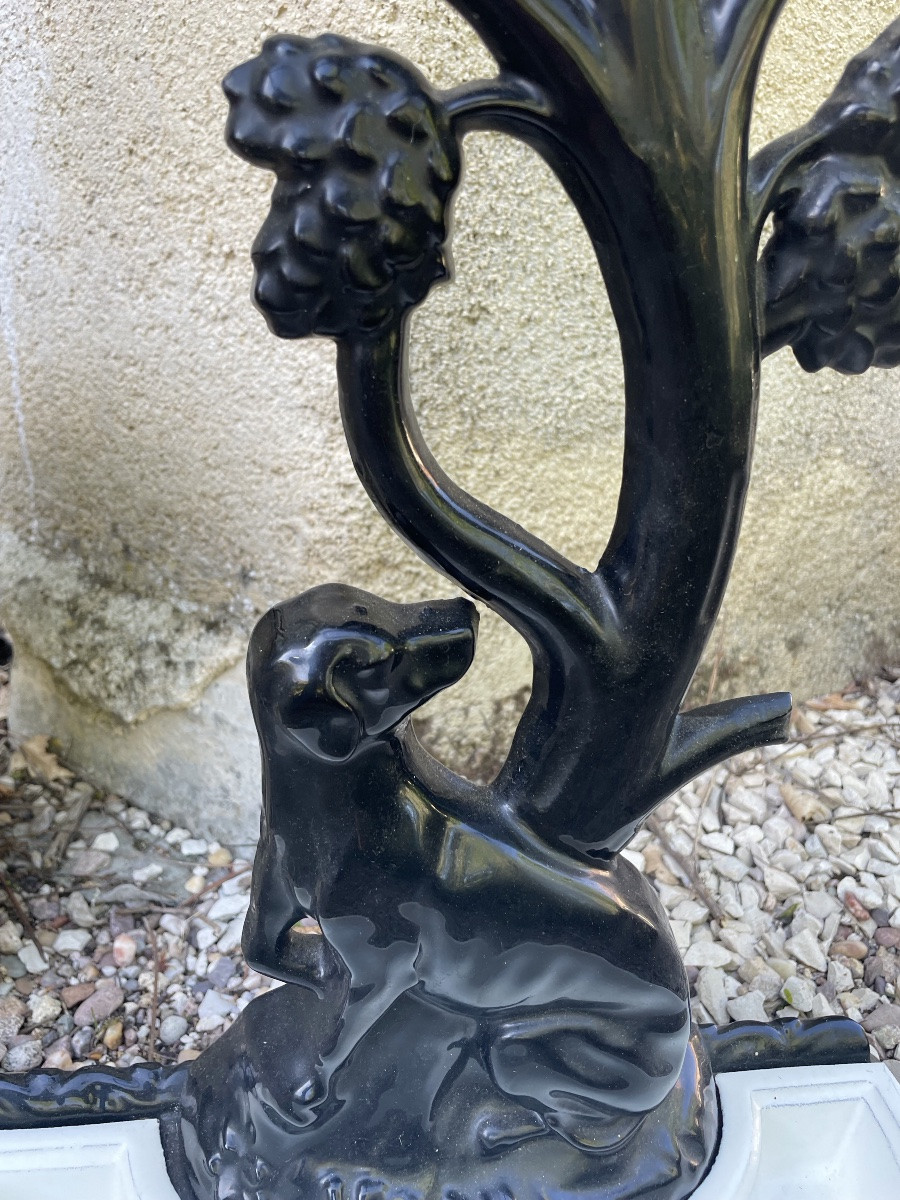 Enameled Cast Iron Umbrella Stand Dog XXeme-photo-3
