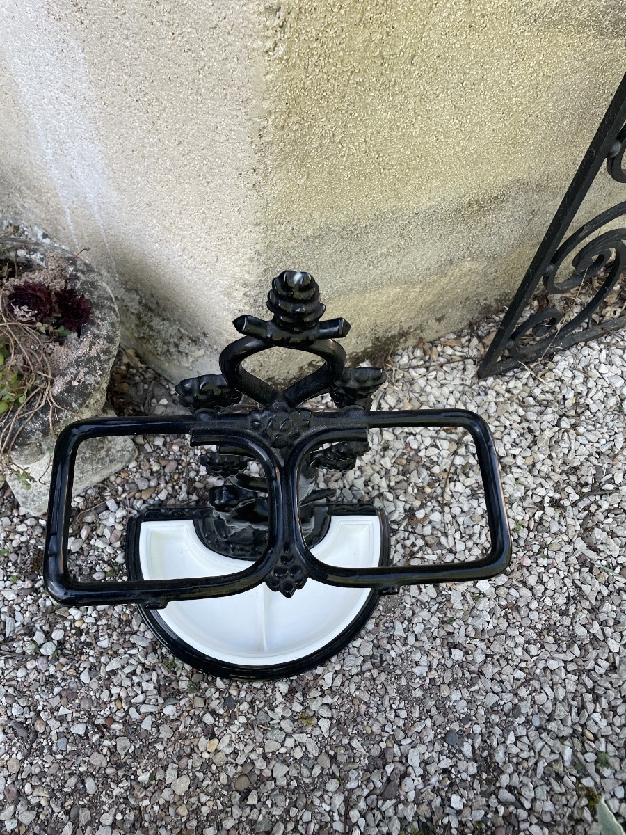 Enameled Cast Iron Umbrella Stand Dog XXeme-photo-3