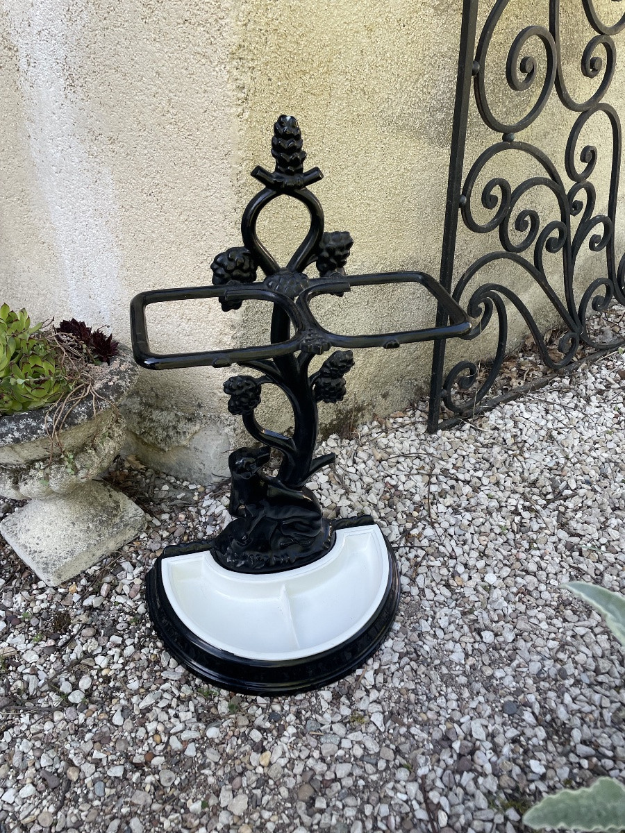 Enameled Cast Iron Umbrella Stand Dog XXeme-photo-4
