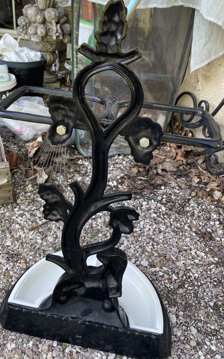 Enameled Cast Iron Umbrella Stand Dog XXeme-photo-6