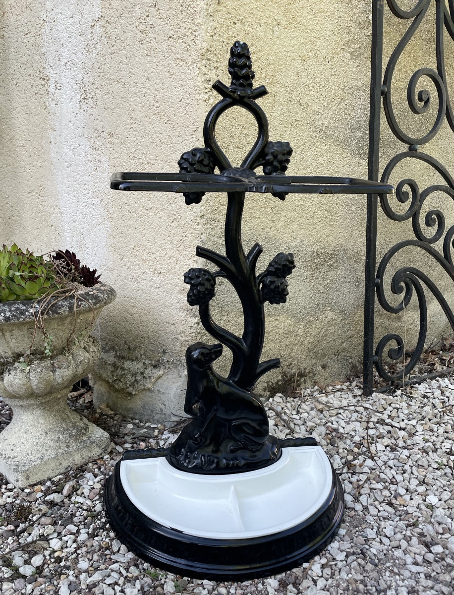 Enameled Cast Iron Umbrella Stand Dog XXeme