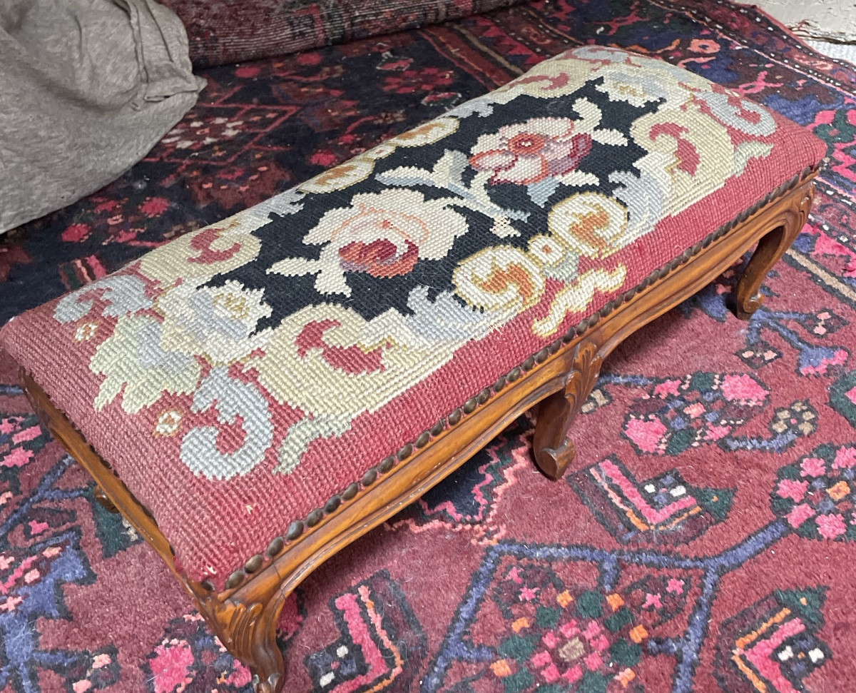 PETITE BANQUETTE BOUT DE PIED DE STYLE LOUIS XV-photo-5