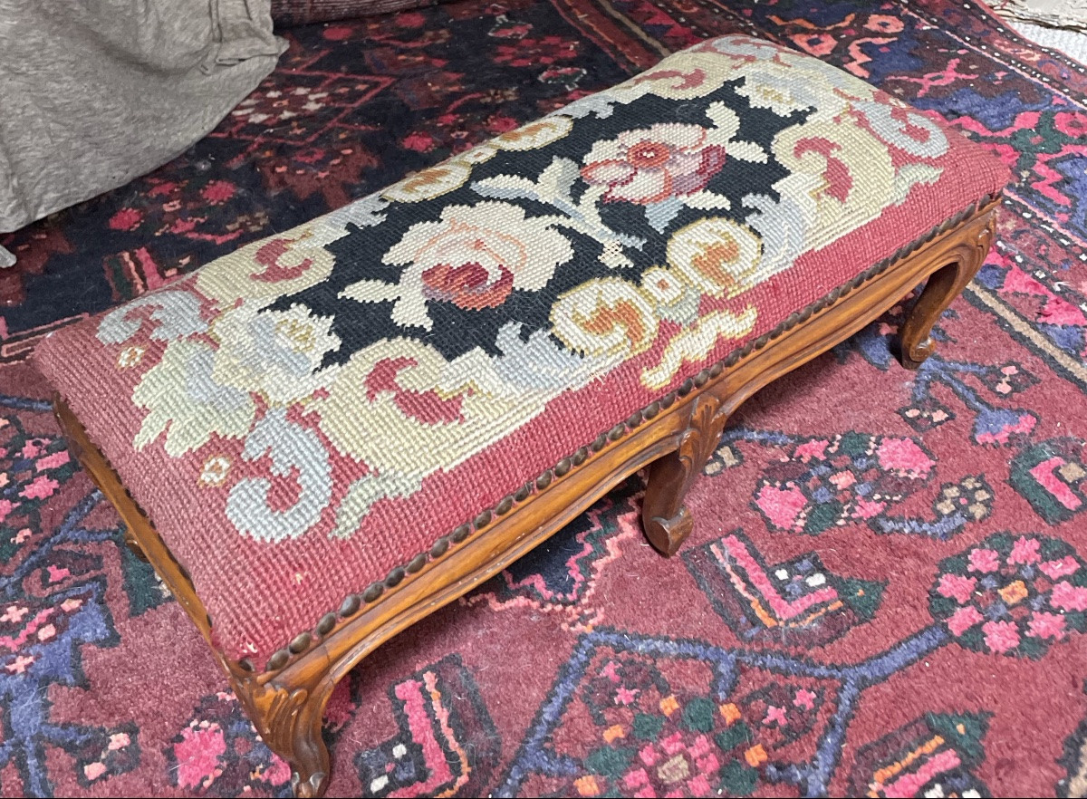 PETITE BANQUETTE BOUT DE PIED DE STYLE LOUIS XV-photo-6