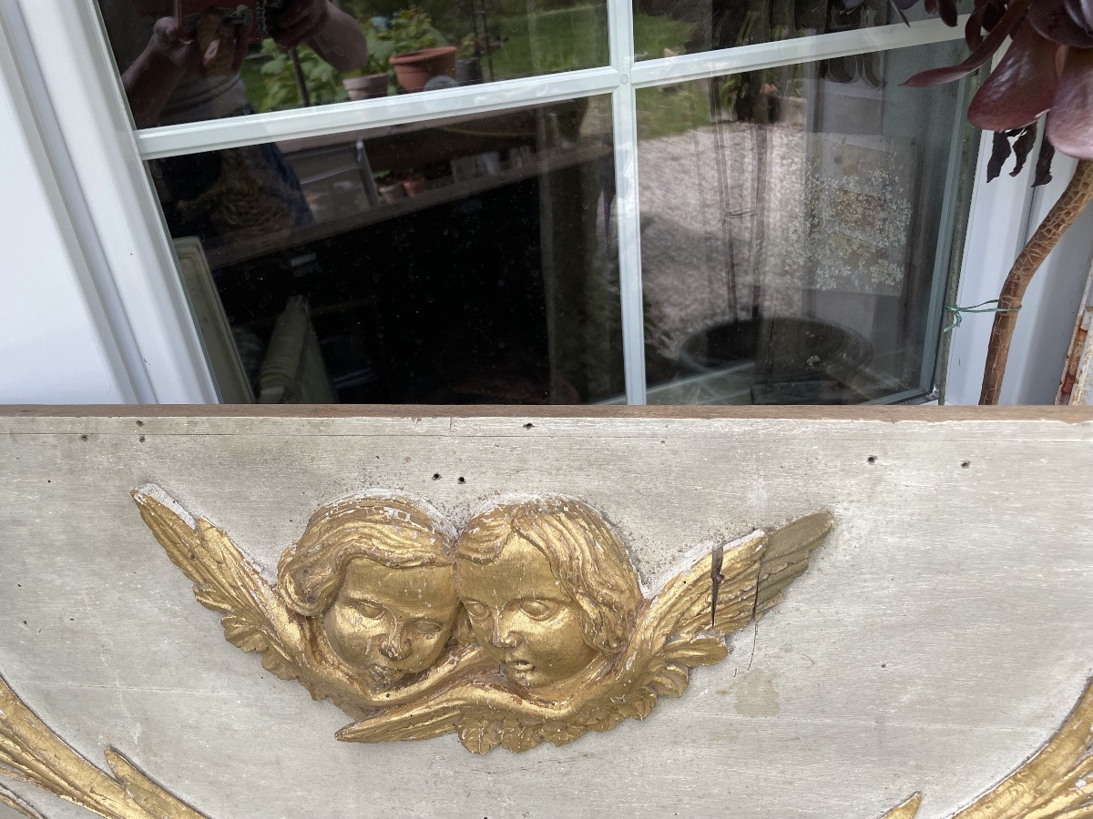 Dessus de porte laqué et bois doré -photo-3