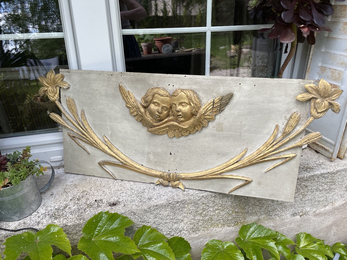Dessus de porte laqué et bois doré -photo-8