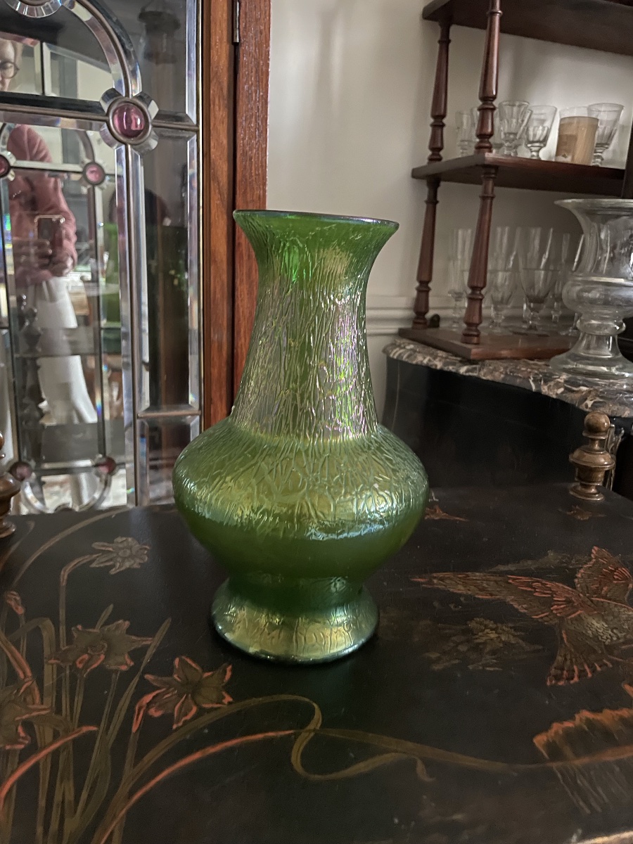 Loetz Art Nouveau Iridescent Glass Vase-photo-2