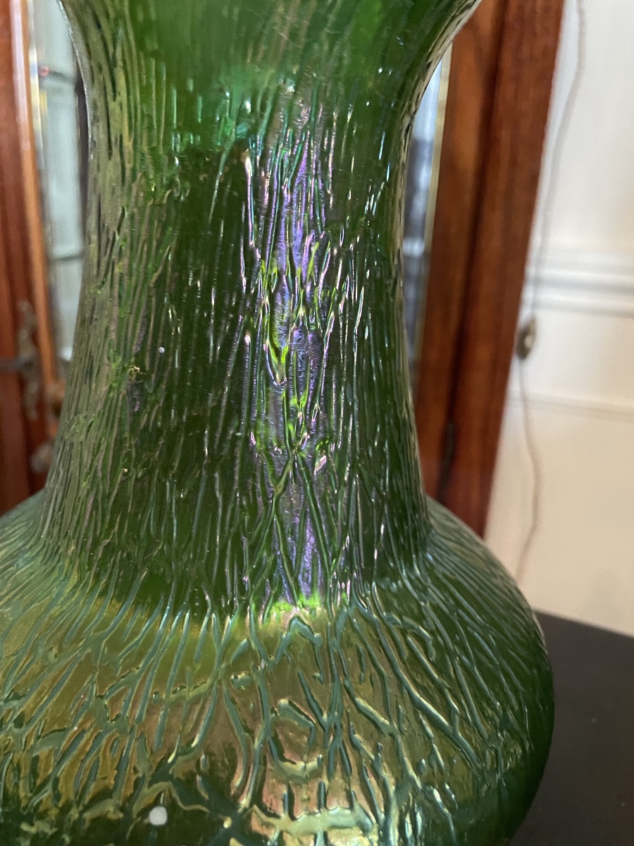 Loetz Art Nouveau Iridescent Glass Vase-photo-2