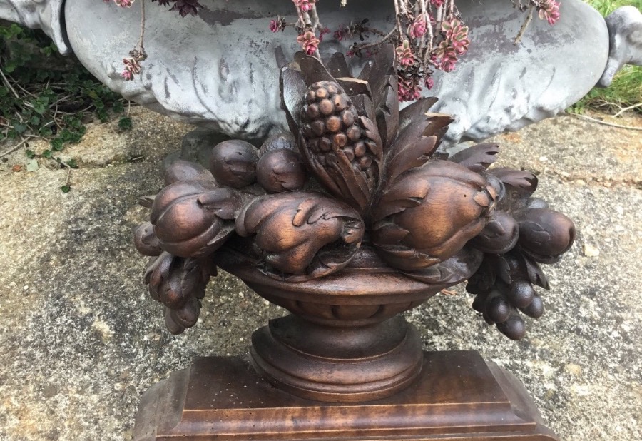 Carved Wooden Fruit Bowl, Circa 1900-photo-4