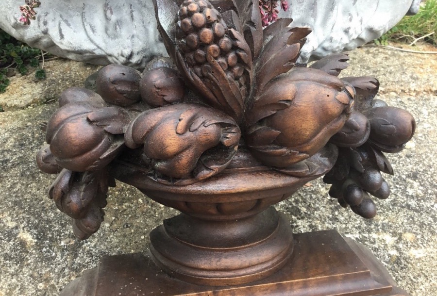 Carved Wooden Fruit Bowl, Circa 1900-photo-3