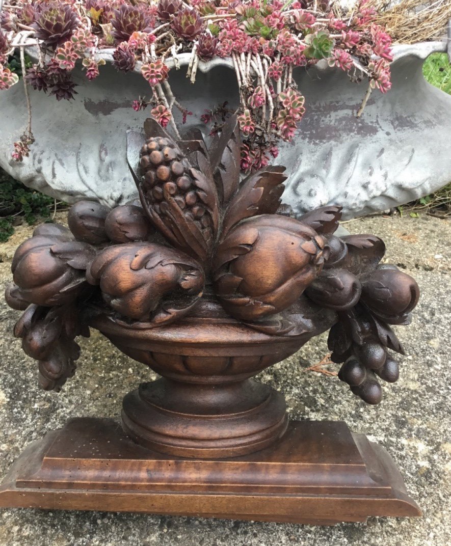 Carved Wooden Fruit Bowl, Circa 1900